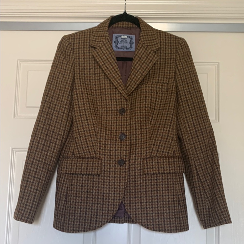 Brooks Brothers Tweed Sports Coat Blazer Women’s 4 Tan and Brown